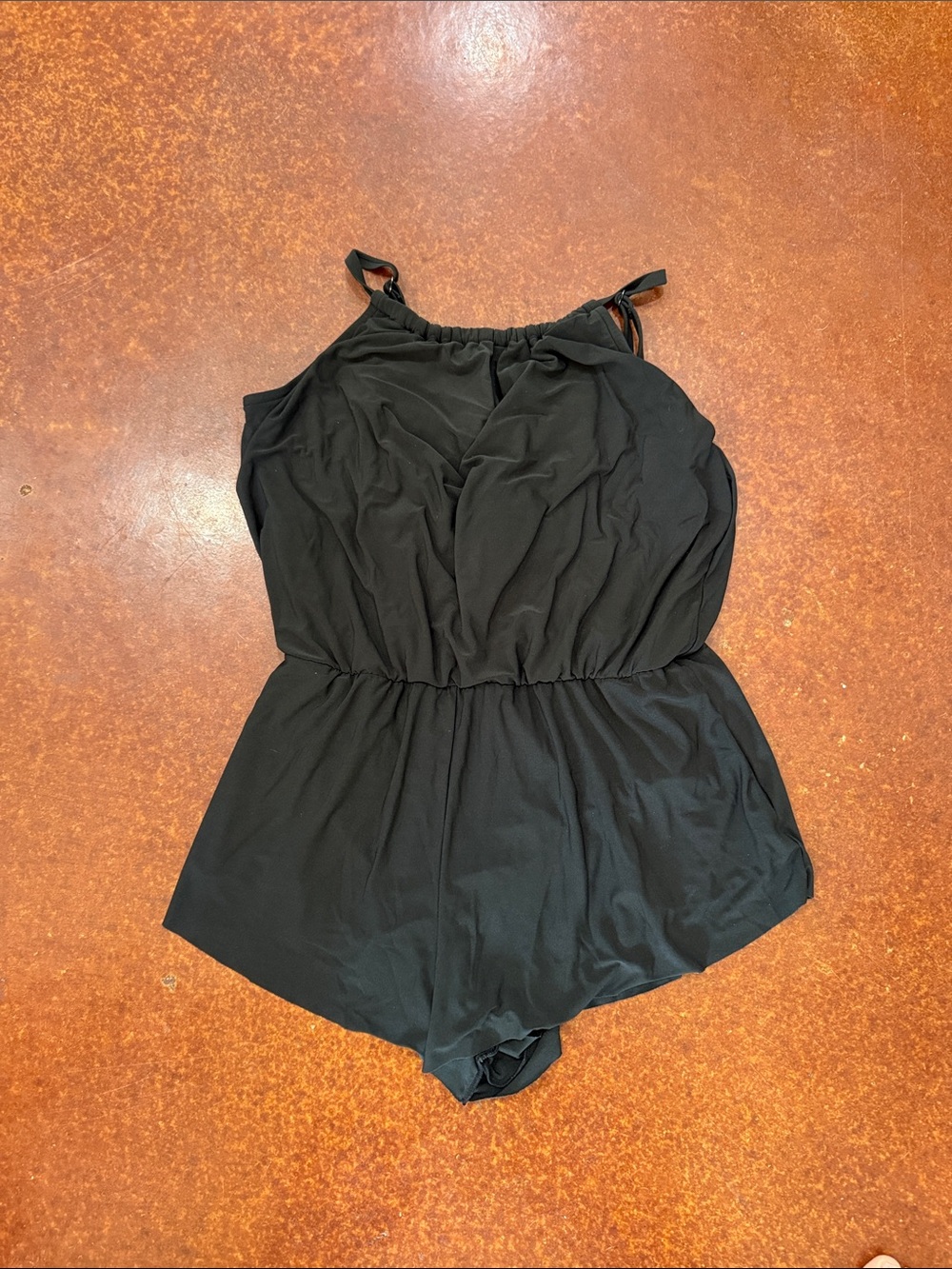 Aqua Green Black One-Piece Swim Romper